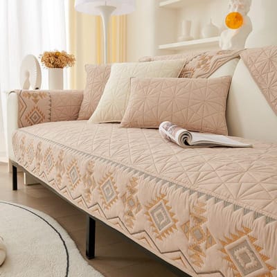 Sofa Kussen Stof Etnische Stijl Vier Seizoenen Antislip Katoen Eenvoudig Modern Universeel Rugleuning Handdoek Hoes Verdikt 70*70cm