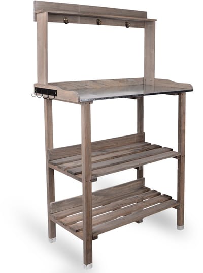 UNUS® Oppottafel met verzinkt werkblad 78x36x131 cm grijs