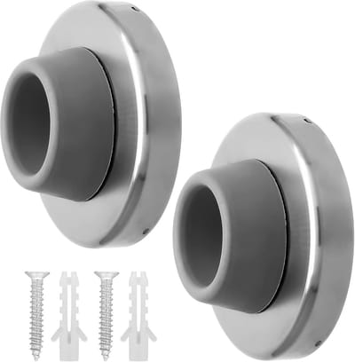 2x Concave Wandgemonteerde Deurstoppers RVS - Deurstopper en Muurbeschermer