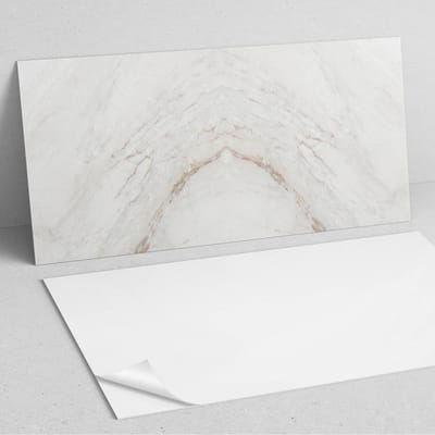 Coloray Wandpanelen Zelfklevend - Elegant marmerpatroon PVC Wandpaneel - 100 cm x 50 cm - Wit Wandbekleding Zelfklevend - 1 stuk - Texturen Wandpanelen Zelfklevend - Wandpaneel Keuken - Wandpanelen Badkamer