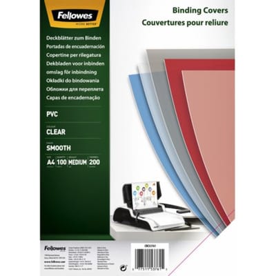 Voorblad fellowes a4 pvc 200micron recycled 100 Stuks
