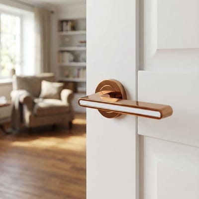 Elika Doorklink Rozet Rond Rosé Goud/Wit - Modern Design