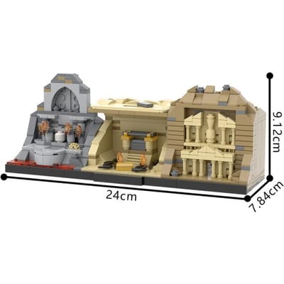 MOC Indiana Jones Geassembleerd Model Hoge Baksteen Onderdelen Speelgoed Cadeau voor Kinderen en Volwassenen Electronic drawings beige