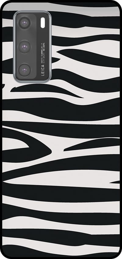 Smartphonica Telefoonhoesje Geschikt voor Huawei P40 met zebra opdruk - TPU backcover case zebra design - Zwart Wit geschikt voor Huawei P40