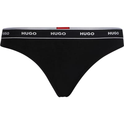 Hugo Dames-string met gemiddelde taillehoogte en normale pasvorm (Zwart, Wit)