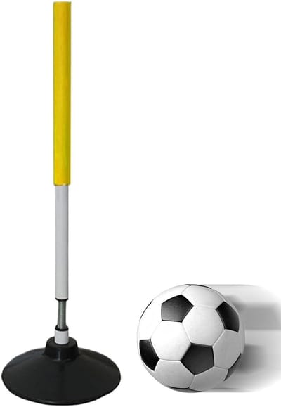 Voetbal Trainingsstokken - Oefenpalen Sport - Sporttraining Verbeteren - Veerkrachtige Rubberen Basis - 61 cm - Zwart