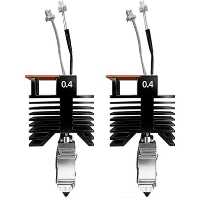 2 Pièces Kit Hotend 0,4 mm Remplacement pour Imprimante 3D Snapmaker U1 Extrudeur Hotend avec 2 Chaussettes en Silicone 2 Brosse pour Buse 2