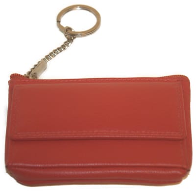 Soft lederen sleuteletui met kleingeldvakje PER 2 STUKS / sleutelbeursje met vakje voorop / kinderportemonneetje / combi beursje voor sleutels en munten in rood, paars, roze, groen, navy, blauw, zwart leer / 266 in 7 kleuren