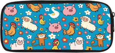 Biyejit Cartoon Dieren Etui Kids Pen Tas Doos Kind Briefpapier Borstel Organizer Toilettas Briefpapier Tas voor Tiener Jongens Meisjes Terug naar School Gift
