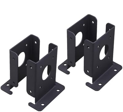 Paalvoetbeugel - Houtverbinder - Terras Bouwen - Verstelbare Pasvorm - 9x9 cm Palen - Zwart