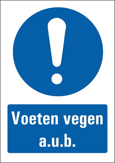 Voeten vegen aub sticker 210 x 297 mm