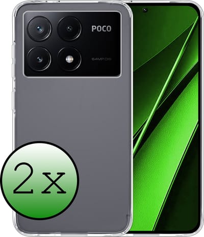 Hoesje 2 Stuks - Geschikt voor Xiaomi Poco X6 Pro 5G - Sterk & Shockproof - Case Siliconen - Back Cover - Telefoon Hoes - Transparant