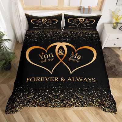 Custom Naam Geliefde Beddengoed Set, Koppel Dekbedovertrek Kamer Decoratie, Romantisch Cadeau Dekbedovertrek Gepersonaliseerde Dekbedovertrek Kussensloop AU Double(180x210cm)