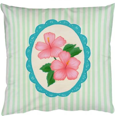 Sierkussens - Kussentjes Woonkamer - 50x50 cm - Bloemen - Ovaal - Strepen - Groen