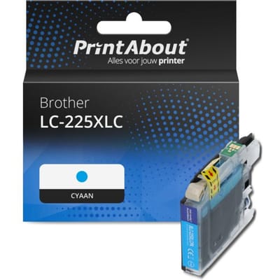 PrintAbout huismerk Inktcartridge LC-225XLC Cyaan Hoge capaciteit Geschikt voor Brother