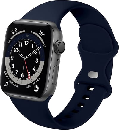 Strap-it Classic Siliconen band - Geschikt voor Apple Watch bandje - Series 1/2/3/4/5/6/7/8/9/10/11/SE/SE2/SE3 - Donkerblauw - Bandje siliconen sport loop - iWatch sportbandje voor maat: 38 / 40 / 41 / 42mm