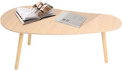 Moderne Ovale Salontafel met Houten Frame voor Woonkamer