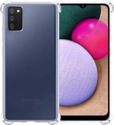 Hoesje - Geschikt voor Samsung Galaxy A02s - Sterk & Shockproof - Siliconen Shock Case - Hoes Cover - Telefoonhoes - Transparant