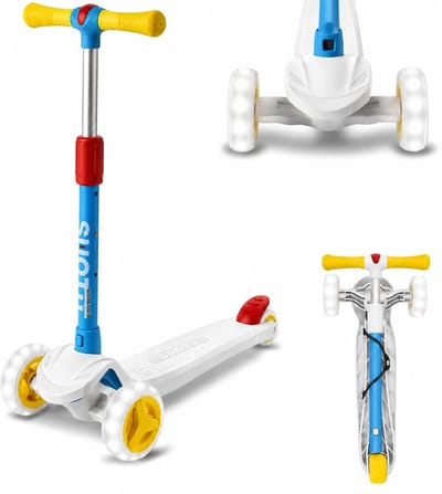Suotu Kinderstep - Step - 3 Lichtgevende Wielen - EXTRA BREEDE WIELEN - Step 3+ Jaar tot 50kg - Speelgoed Jongens/Meisjes - Kleurrijk