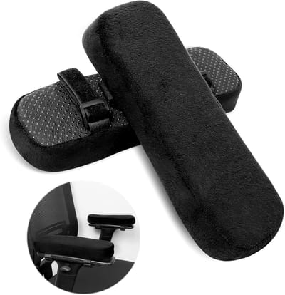 Ergonomische Armsteunpads van Geheugenfoam voor Kantoorstoelen, Gamingstoelen en Rolstoelen - 2 Stuks Zacht en Comfortabel in Zwart