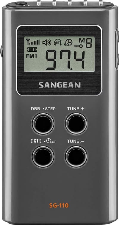 Draagbare FM/AM Pocket Radio - Compacte Digitale Afstemming met 15 Zenderinstellingen - Automatische Uitschakeling - Past in Zak
