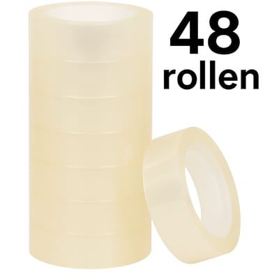 48 Rollen Transparante Plakband Rol- 1,5 CM breed - Plak Band - Tape Transparant - Voor in plakbandhouder