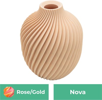 Nova moderne vaas – Decoratieve vaas - Roze / Goud - 3d geprinte vaas – geschikt voor droogbloemen - 20CM