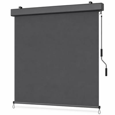 ITRONIQ Verticale Zonwering Buiten 180 x 250 CM – Balkon Zonwering – Terras Screen – Handbediend Rolgordijn – UV Werend – Grijs