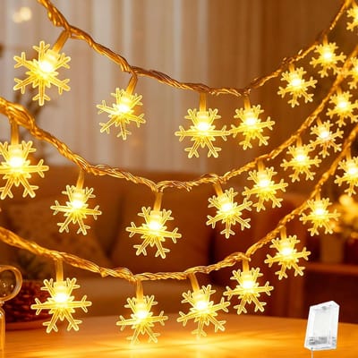 Draadloze LED-Snoer met 40 Sneeuwvlokken - 6 Meter Lichtketting voor Binnen en Buiten