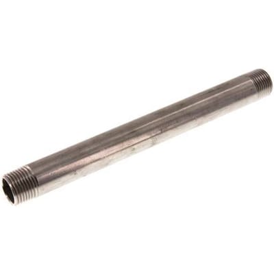 R 1/2'' RVS Dubbele Pijpnippel 20 Bar DIN 2982 - 200mm