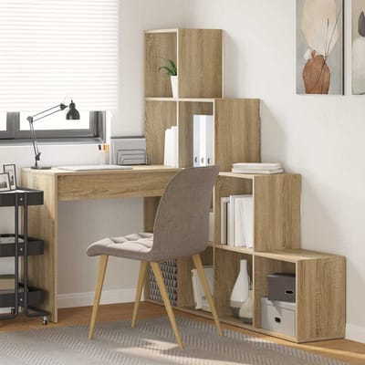 vidaXL - Hoekbureau - Sonoma - Eik - 101,5 - x - 149,5 - x - 149,5 - cm - Bewerkt - hout