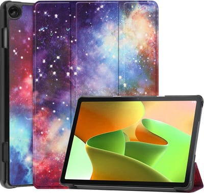 Hoes - Geschikt voor Lenovo Tab M10 (3e / 3rd generatie) - Dun & Stevig - Trifold Bookcase - Hard Cover - Hardcover Book Case - Tablet Hoesje - Galaxy