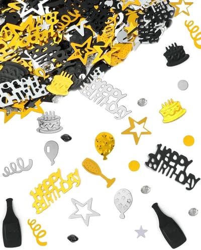 Allecto - 30e verjaardag confetti - Tafeldecoratie - 200 stuks - Zwart goud - Glitter confetti - Verjaardagsdecoratie - Geschikt voor mannen en vro...