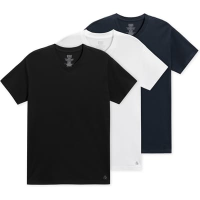 Scotch & Soda 3pk Mens Ultra Soft V-neck Tee Underwear Black/blue/white Maat: S | Basic T-Shirts Outlet | Heren | Zwart