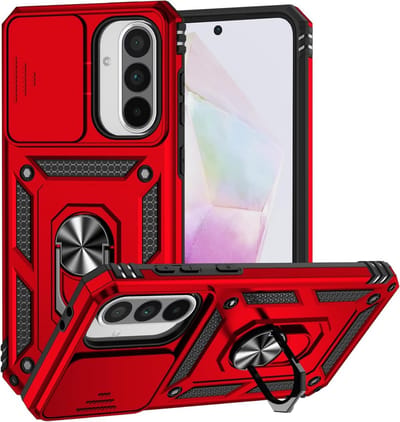 Zware Schokbestendige Hoes voor Samsung A56 met Draaibare Stand en Magnetische Bevestiging - Ideaal voor Bescherming en Functionaliteit
