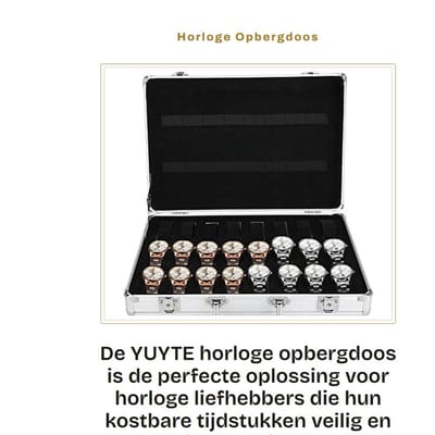 Dailygoods- Horlogeopbergdoos Duurzaam - Aluminium Beugel - 32 Vakken - Draagbaar - Veilig - Sleutel en Slot - Horloge Organizer