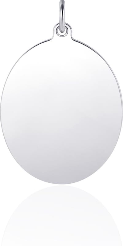 Gisser Jewels - Hanger excl. Collier - Ovaal Graveer baar - 17mm x 14mm - Gerhodineerd Zilver 925