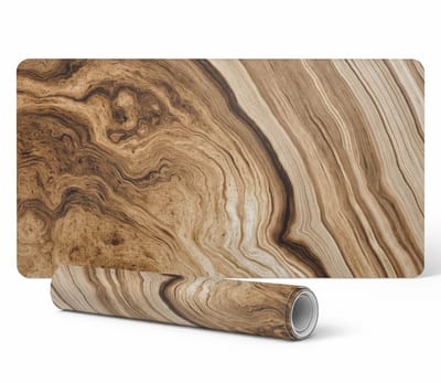 Antislip bureauonderlegger met houten golfpatroon 90x45 cm