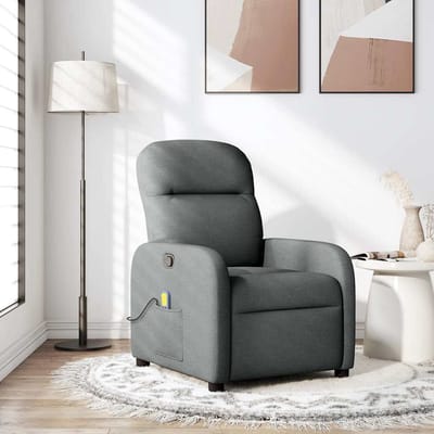vidaXL - Massagestoel - Donkergrijze - Stof