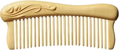 Houten Kam - Fijne Kam Baardkam - Haar Verzorgen - U-vormig Groefontwerp - 13 x 5 cm - Houtkleur