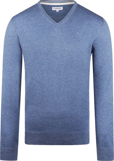 McGregor Trui Merinowol V-Hals Faded Blauw - Maat 3XL - Heren - Pullovers