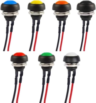 RUNCCI-YUN 12mm Waterdichte Moment Push Switch - 7 Kleuren voor Auto, Boot, Arduino DIY