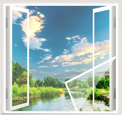 Hor voor Raam en Deur 150x165cm - Insectenwerend Muggenhor met Klittenband - Witte Vliegengordijn voor Patio