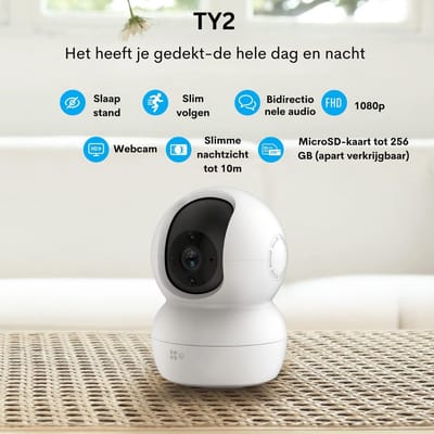 Beveiligingscamera - Draaibare Wifi-IP-camera voor Binnen met 1080p HD, Twee-Weg Audio, Bewegingsdetectie, IR-Nachtzicht - Ideale Babyfoon Compatibel met Alexa