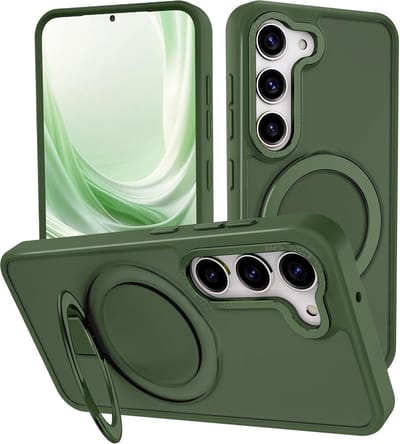 Hoesje Geschikt voor Samsung Galaxy S24 Plus hoesje Pine Groen - kickstand Draaibare Ring Houder - Geschikt voor Magsafe