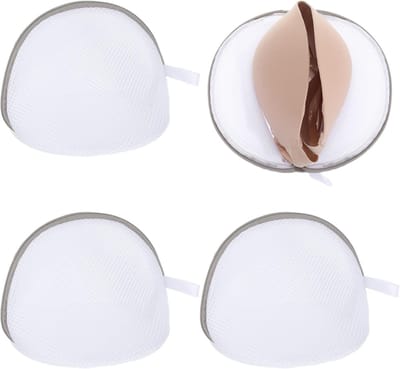 Set van 4 Wasnetten voor Bh's 19 x 17 cm - Mesh Waszak met Rits voor Lingerie Bescherming en Veilig Wassen