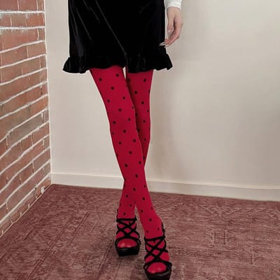 Collants à Pois 80D pour Femmes Bas Y2K Bas Colorés Collants à Motifs Vintage Années 2000 Bas à Taille Haute Printemps One Size brown