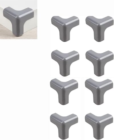 Allecto Plus - Hoekbescherming voor baby's | T-vorm | PVC zelfklevend | Voor tafelranden en meubels | Set van 8 | Stootbescherming | Keuze uit 4 kleuren