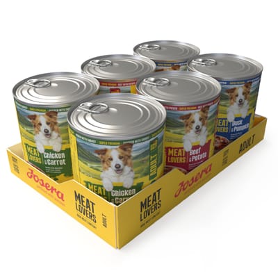 Voordeelpakket Josera Meatlovers Menu 12 x 800 g - Mixpakket (3 Soorten, nieuw Design)