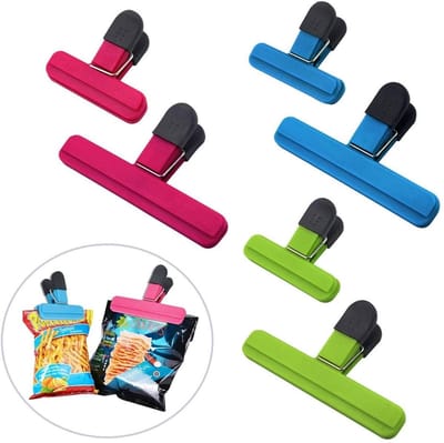Dailygoods- Chip Clips - 6 Stuks - Voedsel Afdichting - Heavy Duty - Hoogwaardig ABS - Diverse Maten - Veilig en Niet Giftig - Zakclips